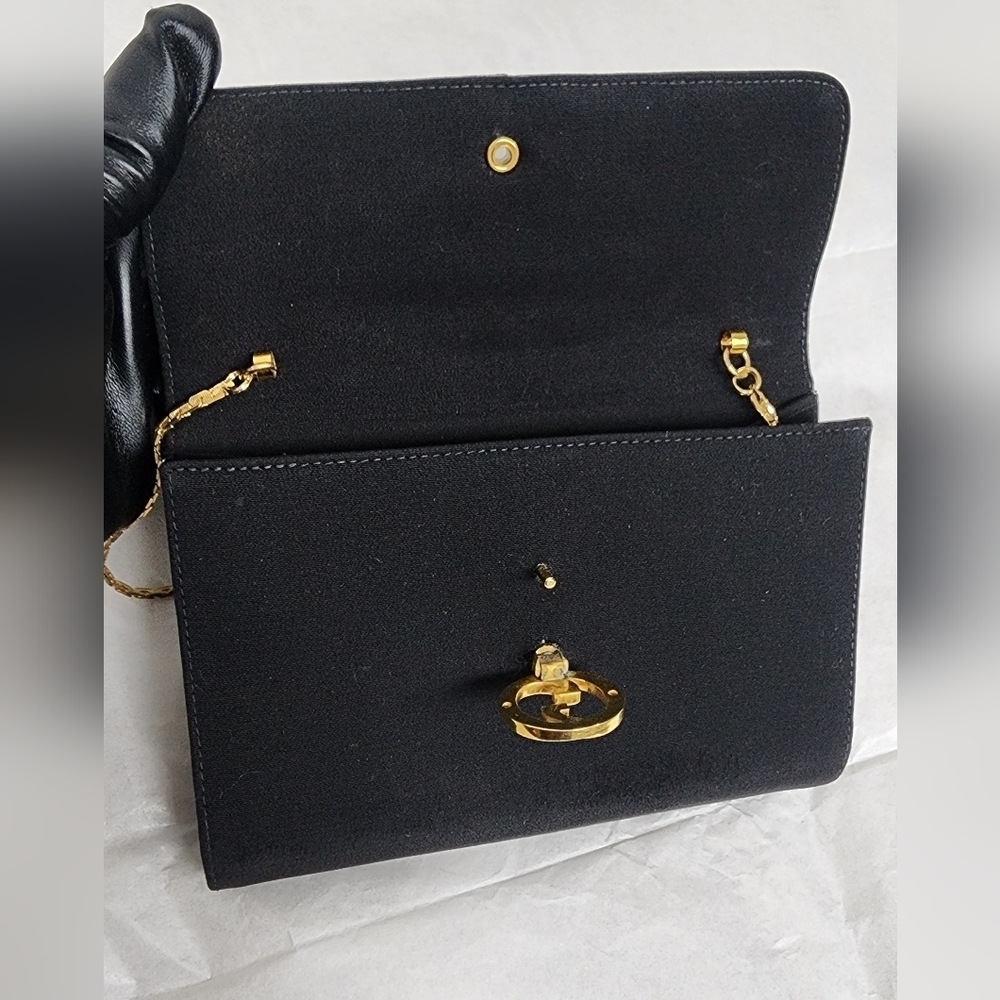 Black Mini Gucci Bag – Vintage Style, Wear as Clutch or Shoulder Bag - Picture 10 of 12